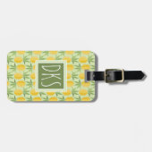 Retro Ananas| Monogramm Gepäckanhänger (Vorderseite horizontal)