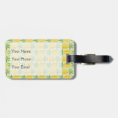 Retro Ananas| Monogramm Gepäckanhänger (Rückseite horizontal)