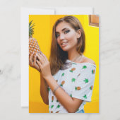 Retro Ananas Pickleball Brautparty Foto Einladung (Rückseite)