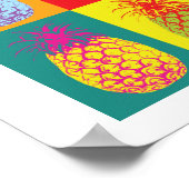 Retro Ananas Pop Art Bright Kitchen Food Printwerb Poster (Ecke)
