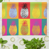 Retro Ananas Pop Kunst Bright Bold Kitchen Print Geschirrtuch (Gefaltet)