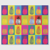 Retro Ananas Pop Kunst Bright Bold Modern Pattern Geschenkpapier (Flach)
