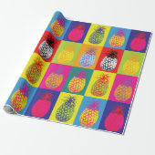 Retro Ananas Pop Kunst Bright Bold Modern Pattern Geschenkpapier (Ungerollt)