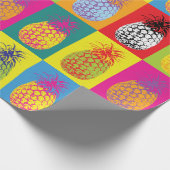 Retro Ananas Pop Kunst Bright Bold Modern Pattern Geschenkpapier (Ecke)