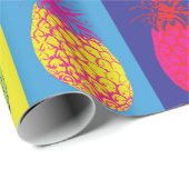 Retro Ananas Pop Kunst Bright Bold Modern Pattern Geschenkpapier (Rolleneckpunkt)