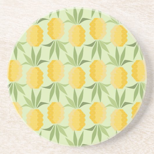 Retro Ananas Sandstein Untersetzer (Vorne)