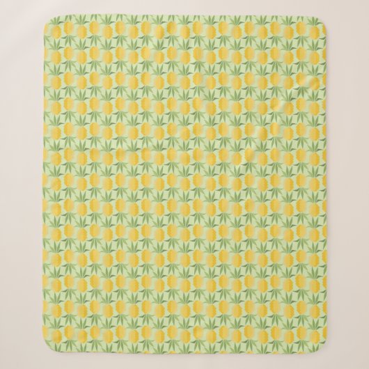 Retro Ananas Sherpadecke (Vorderseite)