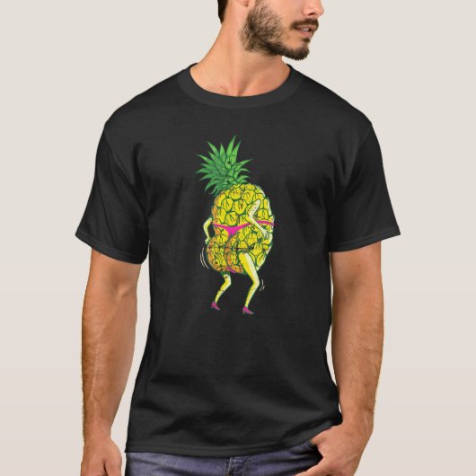 Retro Ananas Thong - Tropical Aloha Beach Graph T-Shirt (Vorderseite)