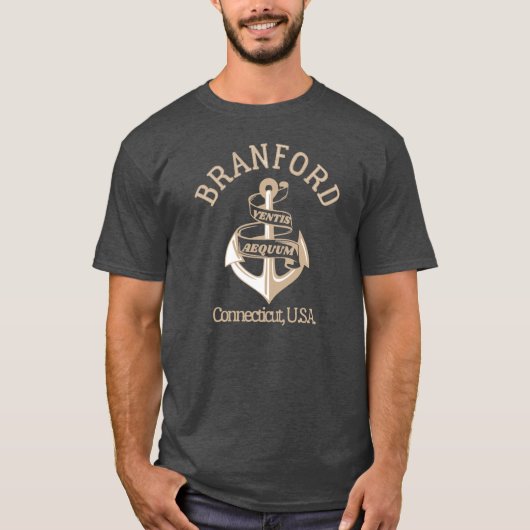 Retro Anchor Branford Connecticut US T-Shirt (Vorderseite)