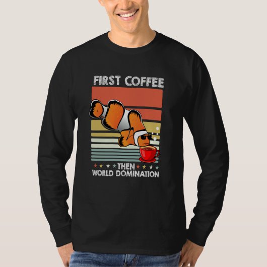 Retro Anemonefish Sunglasses Coffee Vintage Clown T-Shirt (Vorderseite)