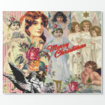 RETRO ANGEL CHRISTMAS COLLAGE Wrapping Paper Geschenkpapier<br><div class="desc">ZOLLAGEDESIGNER CHRISTMAS WRAPPPAPIER</div>