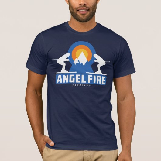Retro Angel Fire Ski Sunset T - Shirt (Vorderseite)