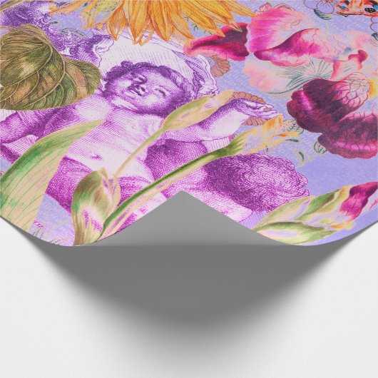 RETRO ANGEL Valentine's Day GIFT Wrapping Paper Geschenkpapier (Ecke)