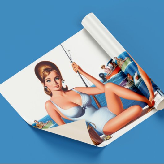 Retro-Angeln Pin-up Geschenkpapier