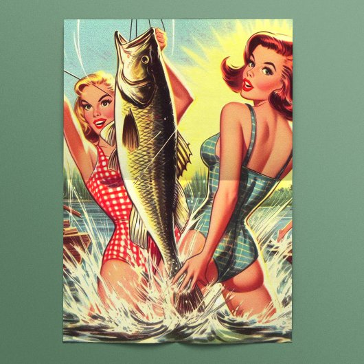 Retro-Angeln Pinups Seidenpapier