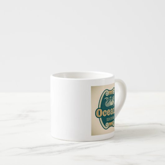 Retro-angeredeter Espressotasse (Vorderseite Rechts)