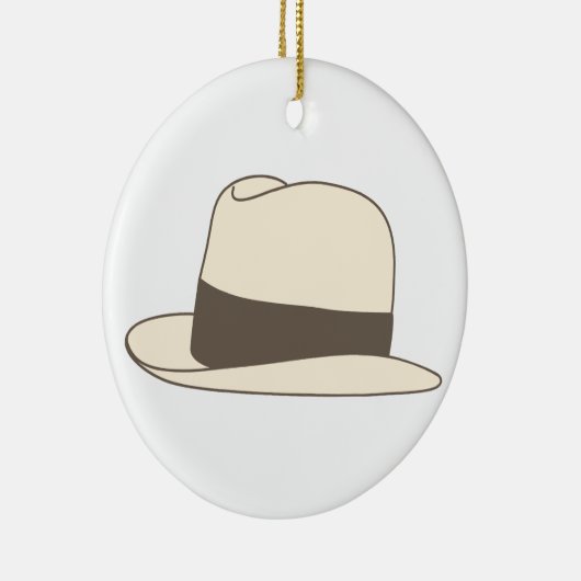 retro angeredeter Fedora-Hipsterhut Keramikornament (Rechts)