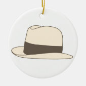 retro angeredeter Fedora-Hipsterhut Keramikornament (Vorne)