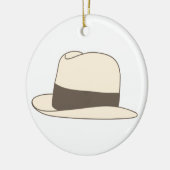 retro angeredeter Fedora-Hipsterhut Keramikornament (Links)