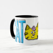 Retro Angesagt Cat Vater Tasse (Vorderseite Links)