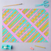 Retro Angesagt Mod Pop Streifen Muster Rosa Orange Seidenpapier (Basteln)