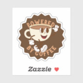 Retro - angetrieben von Kaffee Aufkleber (Blatt)