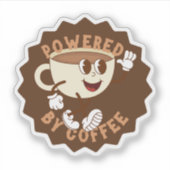 Retro - angetrieben von Kaffee Aufkleber (Vorderseite)
