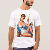 Retro-Angler-Pin-up T-Shirt (Vorderseite)