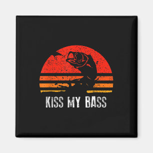 Retro-Angler-Shirt Kiss My B Vintage-Geschenk  Magnet