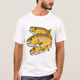 Retro-Anglergeschenk mit Blitzforelle T-Shirt
