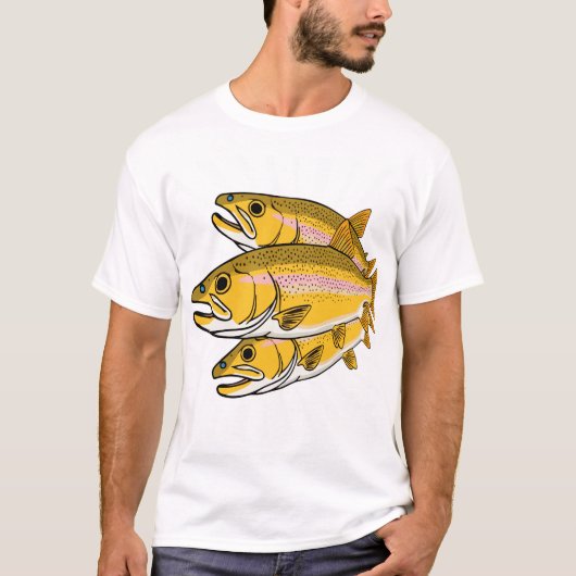 Retro-Anglergeschenk mit Blitzforelle T-Shirt (Vorderseite)