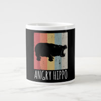 Retro Angry Hippo - Vintager Hippopotamus