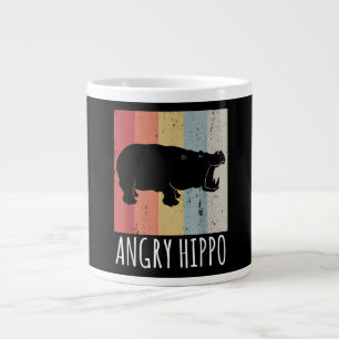 Retro Angry Hippo - Vintager Hippopotamus Jumbo-Tasse