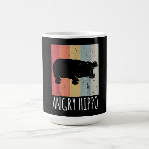 Retro Angry Hippo - Vintager Hippopotamus Verwandlungstasse