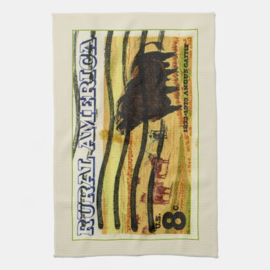 Retro Angus Geschirrtuch (Vertikal)