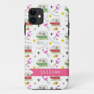 Retro Anhänger-u. Flamingo-Muster Case-Mate iPhone Hülle