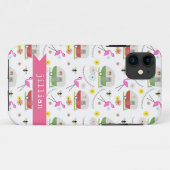 Retro Anhänger-u. Flamingo-Muster Case-Mate iPhone Hülle (Rückseite (Horizontal))