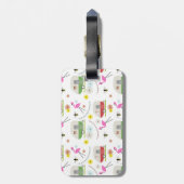 Retro Anhänger-u. Flamingo-Muster Gepäckanhänger (Rückseite vertikal)