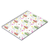 Retro Anhänger-u. Flamingo-Muster Notizblock (Linke Seite)