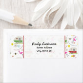 Retro-Anhänger und Flamingos-Adressetikett (Insitu)