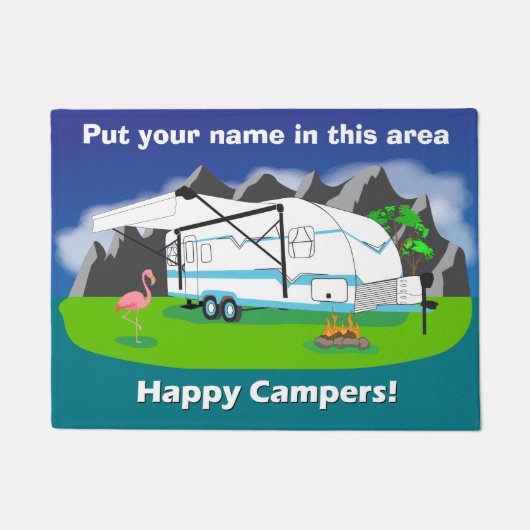 Retro Anhängerfußmatte, aquamarine, Doppelachse, Fußmatte (Vorderseite)