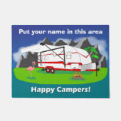 Retro Anhängerfußmatte, Rot, Doppelachse, 18" x Fußmatte (Vorderseite)