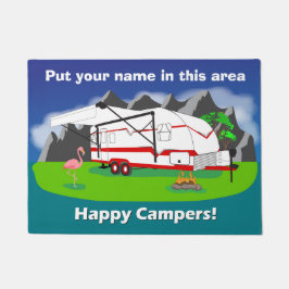 Retro Anhängerfußmatte, Rot, Doppelachse, 18" x Fußmatte