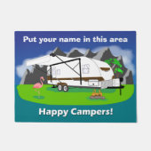 Retro Anhängerfußmatte, waldige, Doppelachse, 18" Fußmatte (Vorderseite)