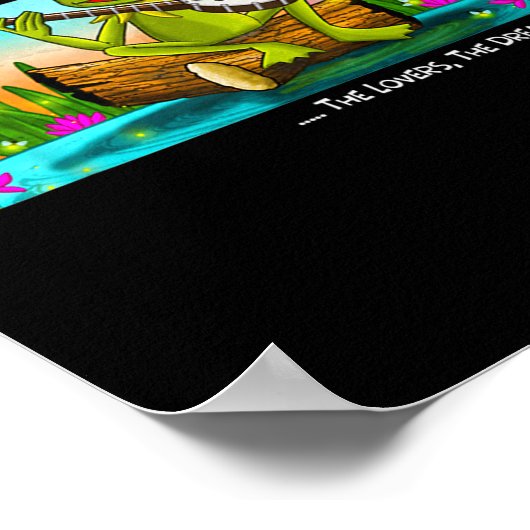 Retro Animal Funny Quote The Lovers The Dreamer An Poster (Ecke)