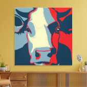 Retro Animal Wall Pop Art Cow Portrait Leinwanddruck (Insitu (Wohnzimmer))