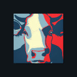 Retro Animal Wall Pop Art Cow Portrait Leinwanddruck<br><div class="desc">Dieses Mohnstück aus inspiriertem Retro-Pop hat unseren klassischen Kuhkopfschuss in Rot und Blau. Es ist vegan zum Kern und ein Ruf an unsere Rinderfreunde. Dieses handgezeichnete Design von Armagarden verwendet moderne Farbtöne, um jede Farbkleidung, auf die man sie wirft, Pop! Besuchen Sie unseren Blog auf Armagarden.co für veganes Equipment und...</div>