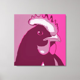 Retro Animal Wall Pop Art Pink Chicken Portrait Leinwanddruck