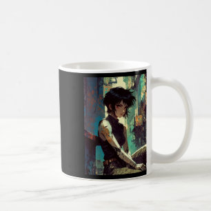 Retro Anime Cyberpunk Mädchen dystopische Zukunft Kaffeetasse