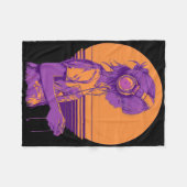 Retro-Anime-Gamerin Fleecedecke (Vorderseite (Horizontal))